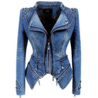 Denim Rivet Punk Slim Fit Jackets - VacationGrabs