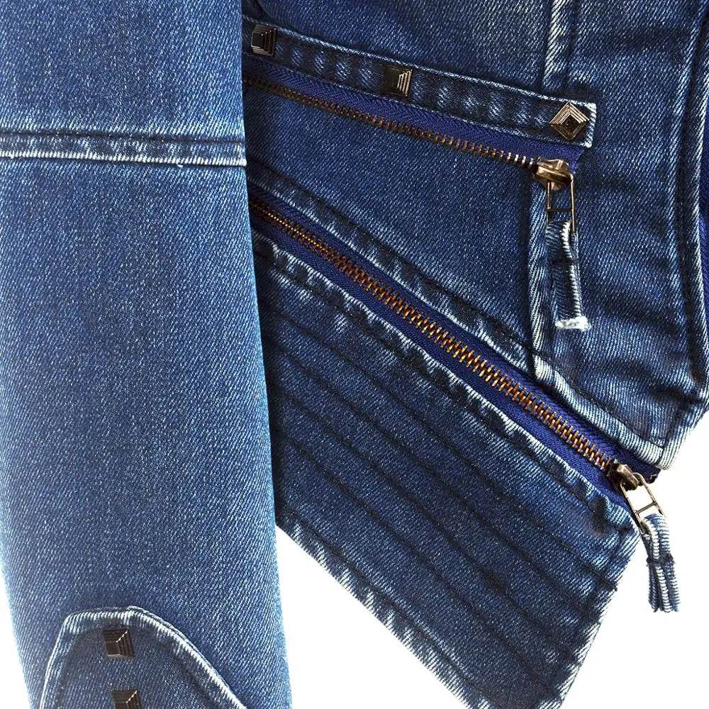 Denim Rivet Punk Slim Fit Jackets - VacationGrabs