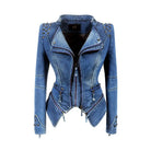 Denim Rivet Punk Slim Fit Jackets - VacationGrabs