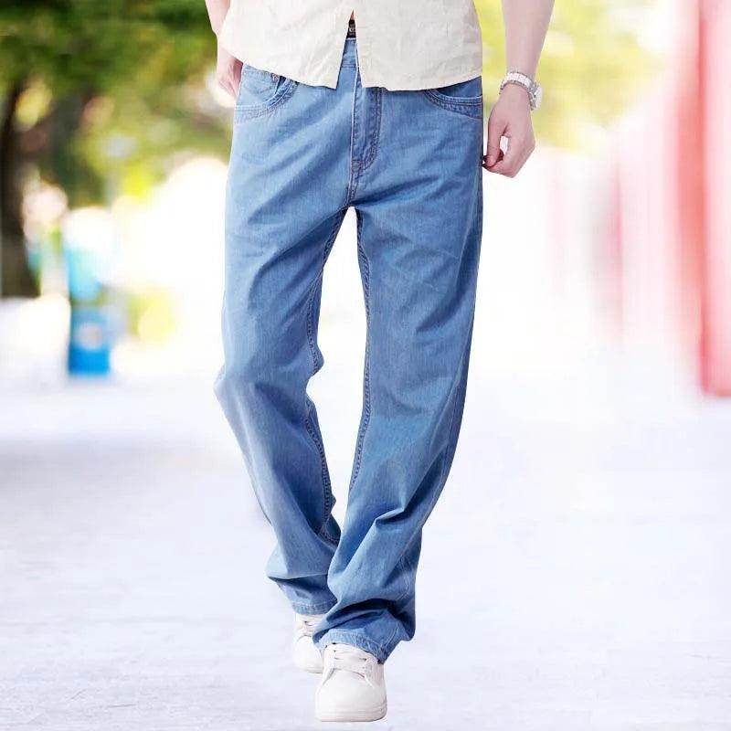 Mens Straight Loose Baggy Jeans Pants - VacationGrabs