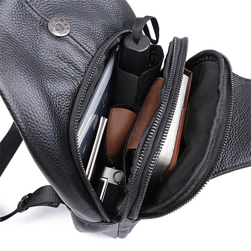High-Quality Men’s Leather Waist Bag Crossbody Belt Pouch - VacationGrabs