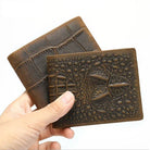 Genuine Leather Money Clip Wallet for Men Slim Cash Bifold Retro Wallet - VacationGrabs
