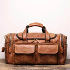 High Capacity Leather Duffle Bag – Retro Fashion Travel Bag - VacationGrabs