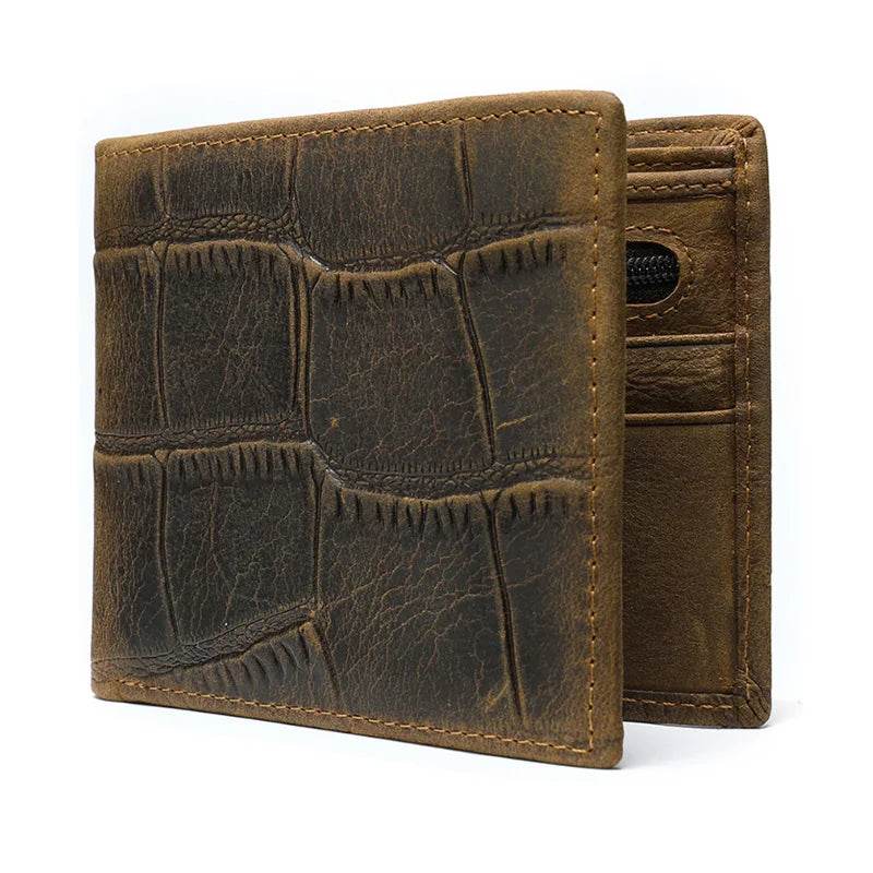 Genuine Leather Money Clip Wallet for Men Slim Cash Bifold Retro Wallet - VacationGrabs
