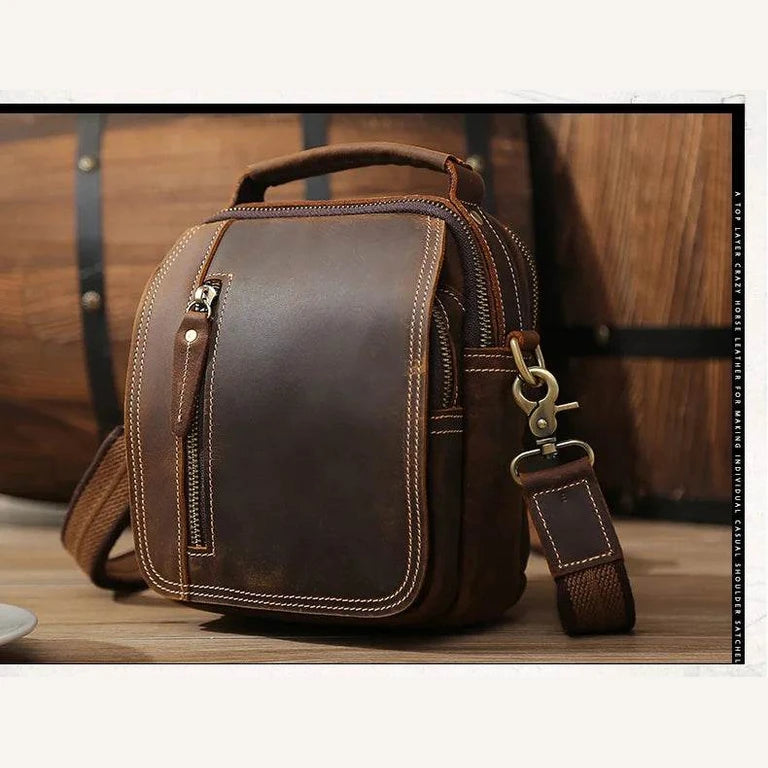 Super Quality Men’s Mini Shoulder Bag Genuine Leather Phone Pouch - VacationGrabs