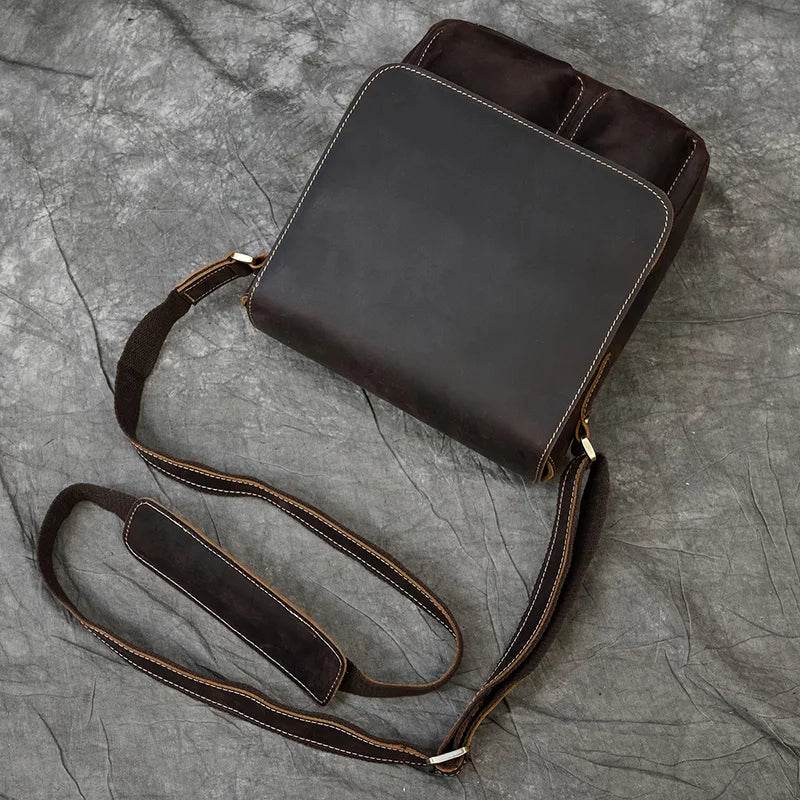 Vintage Genuine Leather Men’s Shoulder Sling Crossbody Bag - VacationGrabs