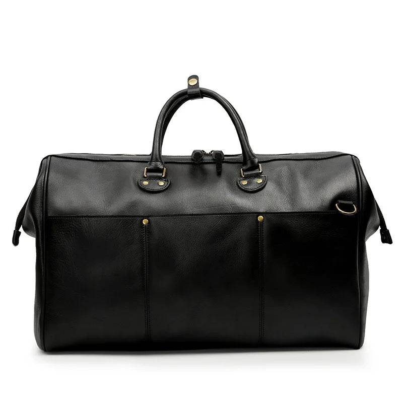 High-End Genuine Leather Travel Duffel Bags for Men Large Size - VacationGrabs