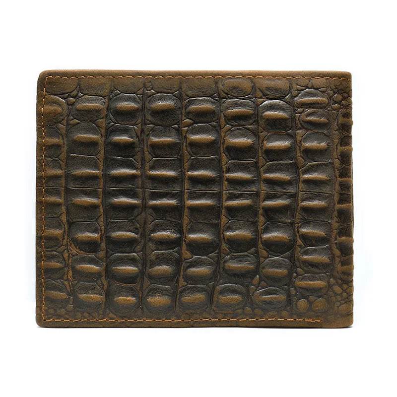 Genuine Leather Money Clip Wallet for Men Slim Cash Bifold Retro Wallet - VacationGrabs