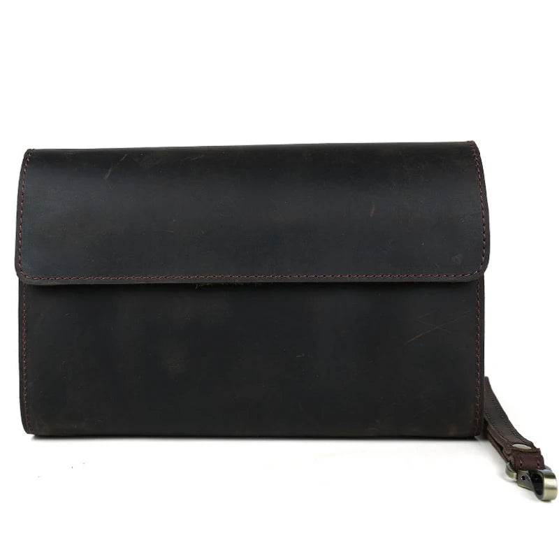 Top Grade Men's Genuine Leather Day Clutch | Crazy Horse Wallet - VacationGrabs