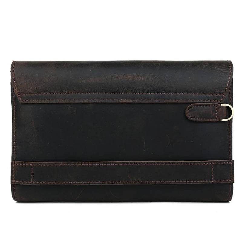 Top Grade Men's Genuine Leather Day Clutch | Crazy Horse Wallet - VacationGrabs