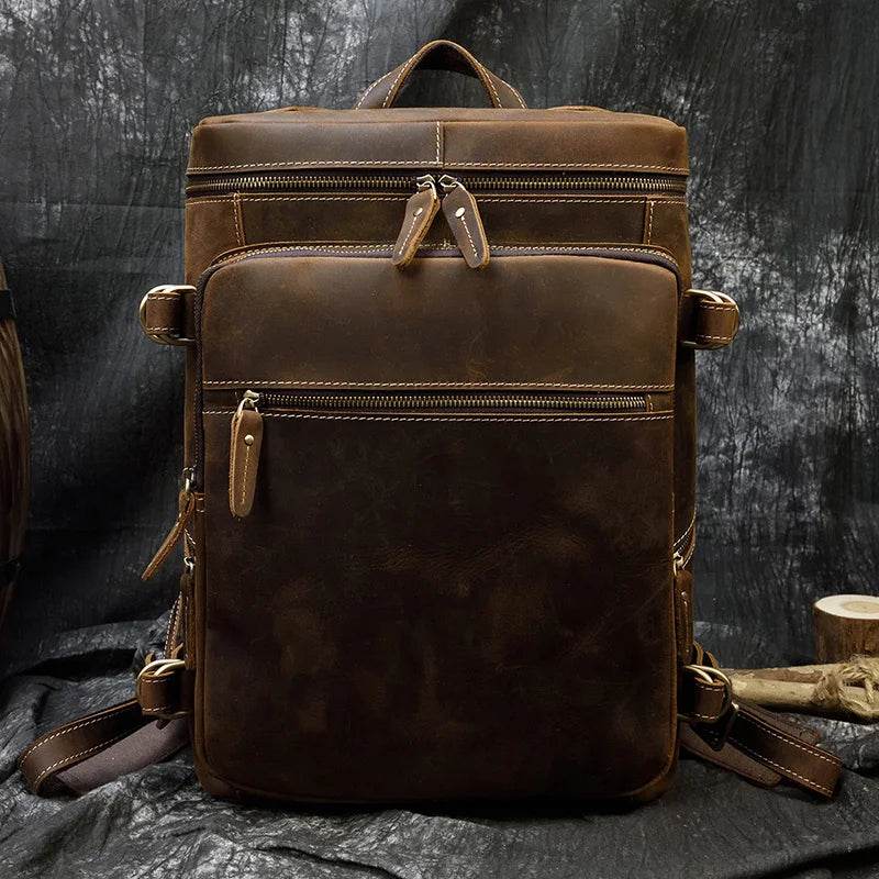 Large Leather Backpack Luxury Designer Laptop Travel Backpack - VacationGrabs