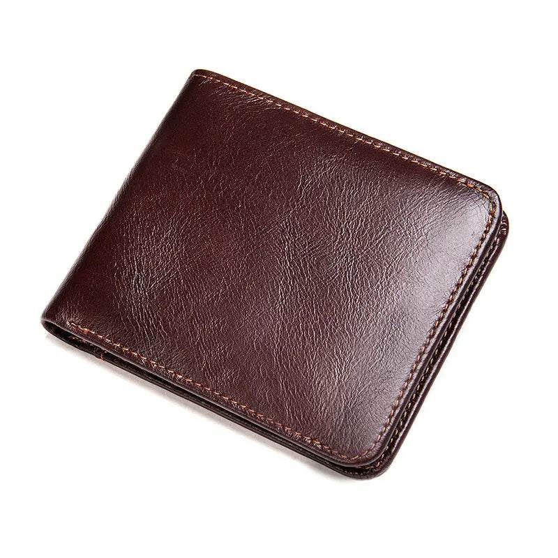 Soft Leather Short Wallet for Men RFID Coin Purse Small Wallet - VacationGrabs