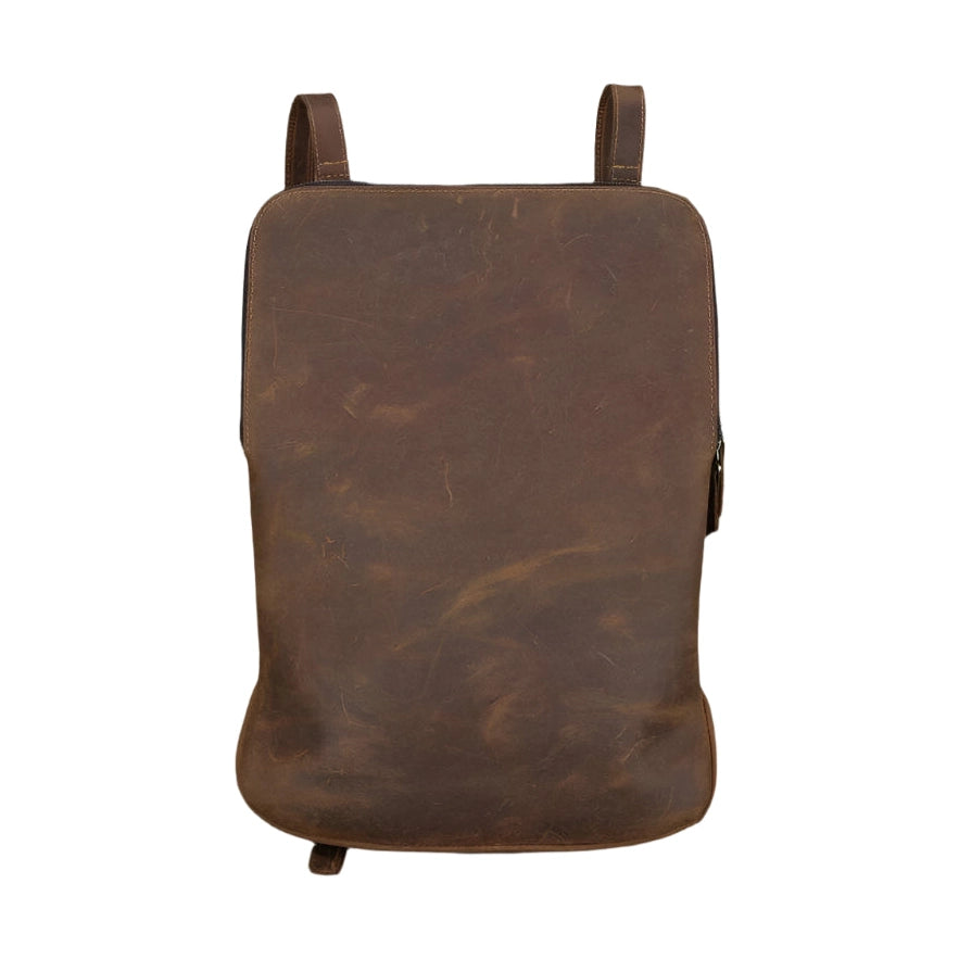Simple Design Leather Backpack for Men Black Soft Cowskin Bag - VacationGrabs