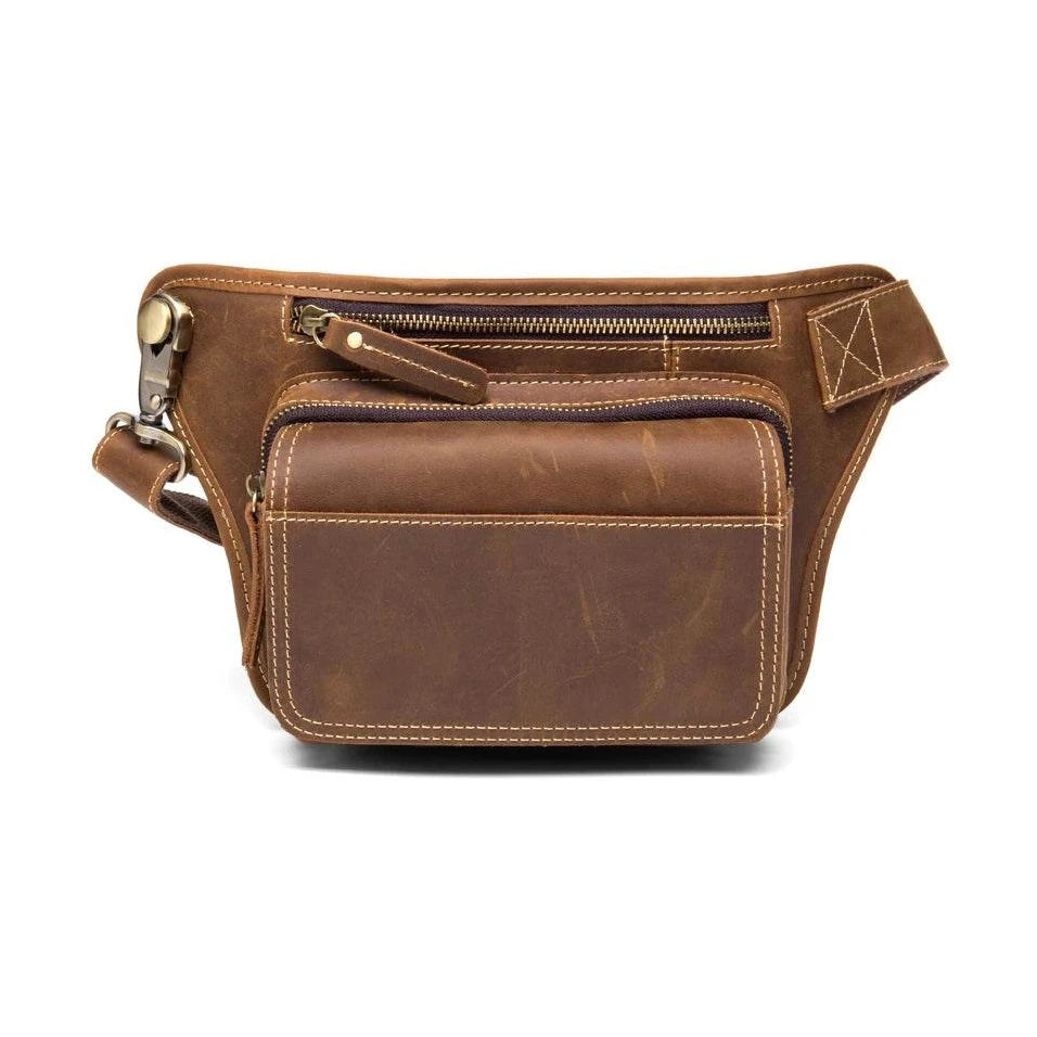 Luxury Male Leather Chest Bag Crossbody Sling Bag for Men - VacationGrabs