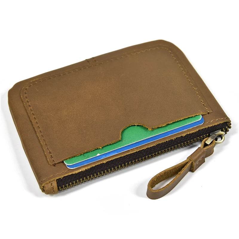 Men’s Leather Phone Pouch Handbag Mobile Wallet with Wrist Strap - VacationGrabs