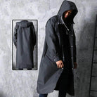 Black Adult Waterproof Long Raincoat Women Men Hooded Rain - VacationGrabs