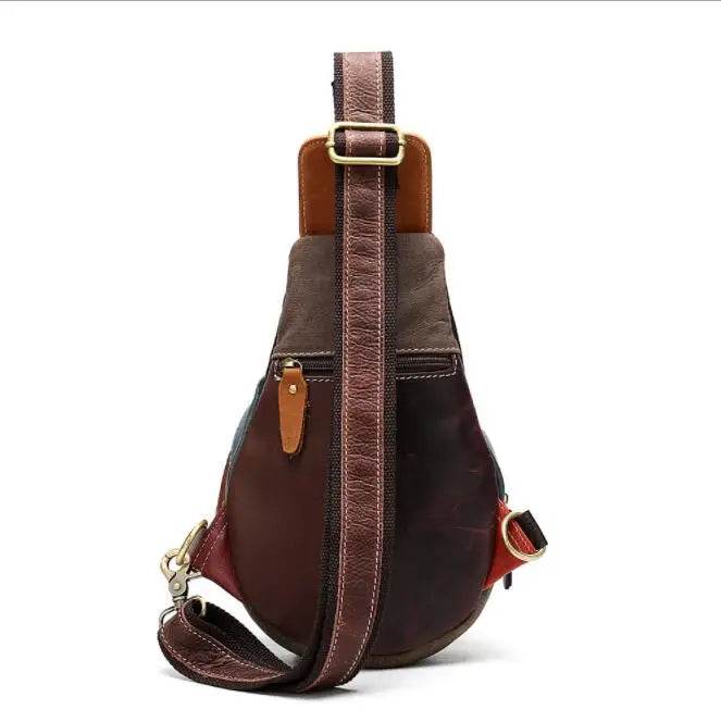 Unique Design Women’s Chest Bag with Earphone Hole Leather Sling - VacationGrabs