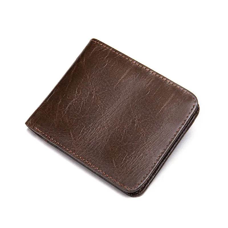 Soft Leather Short Wallet for Men RFID Coin Purse Small Wallet - VacationGrabs