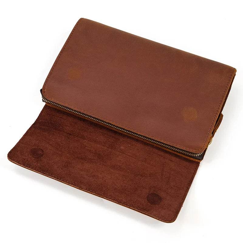Top Quality Handmade Leather Long Wallet Original Designer Natural Cowskin - VacationGrabs