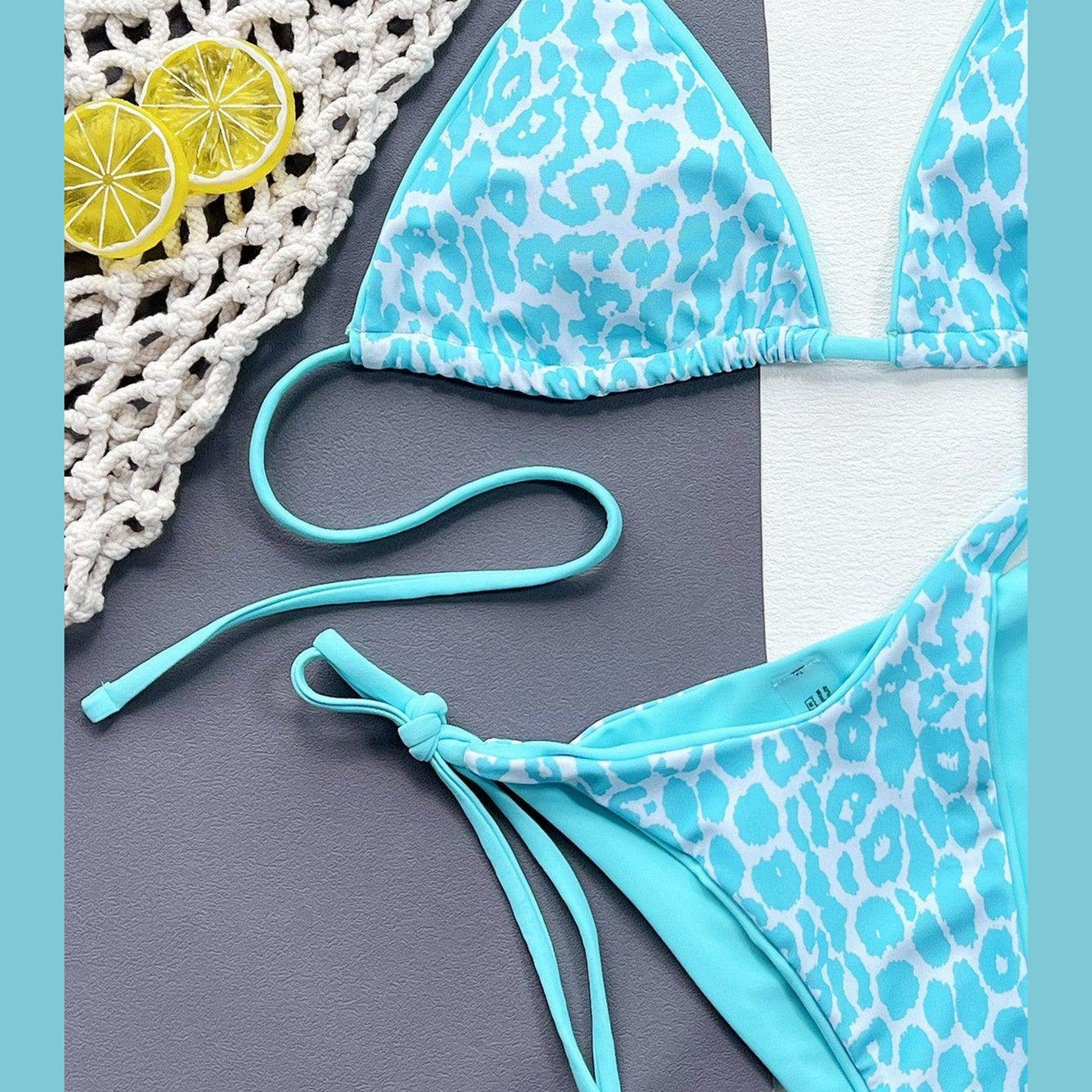 Leopard Halter Neck Bikini Set - VacationGrabs