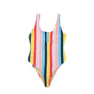 Women's Swimwear - 1PC Womens One-Piece Vertical Striped Swimsuit Orange Pink Blue Swimwear