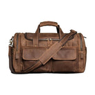 Gym Travel Bag Genuine Leather Men Large Capacity Weekend Duffle - VacationGrabs