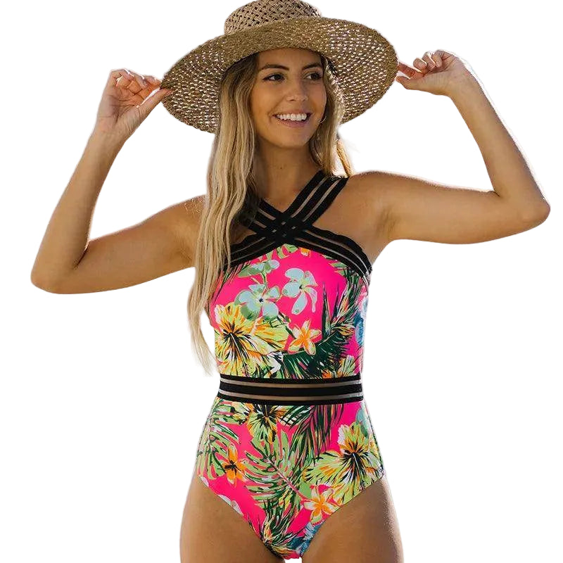 Push Up Floral Print Swimwear - VacationGrabs