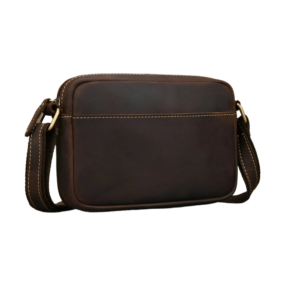 Small Men's Leather Retro Clutch Bag Casual Crossbody Fashion Bag - VacationGrabs