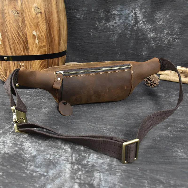 Leather Sling Bag for Outdoor Travel Men’s Chest Pack - VacationGrabs