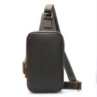 Thick Leather Chest Bag Real Cowhide Small Crossbody Sling Bag Men - VacationGrabs
