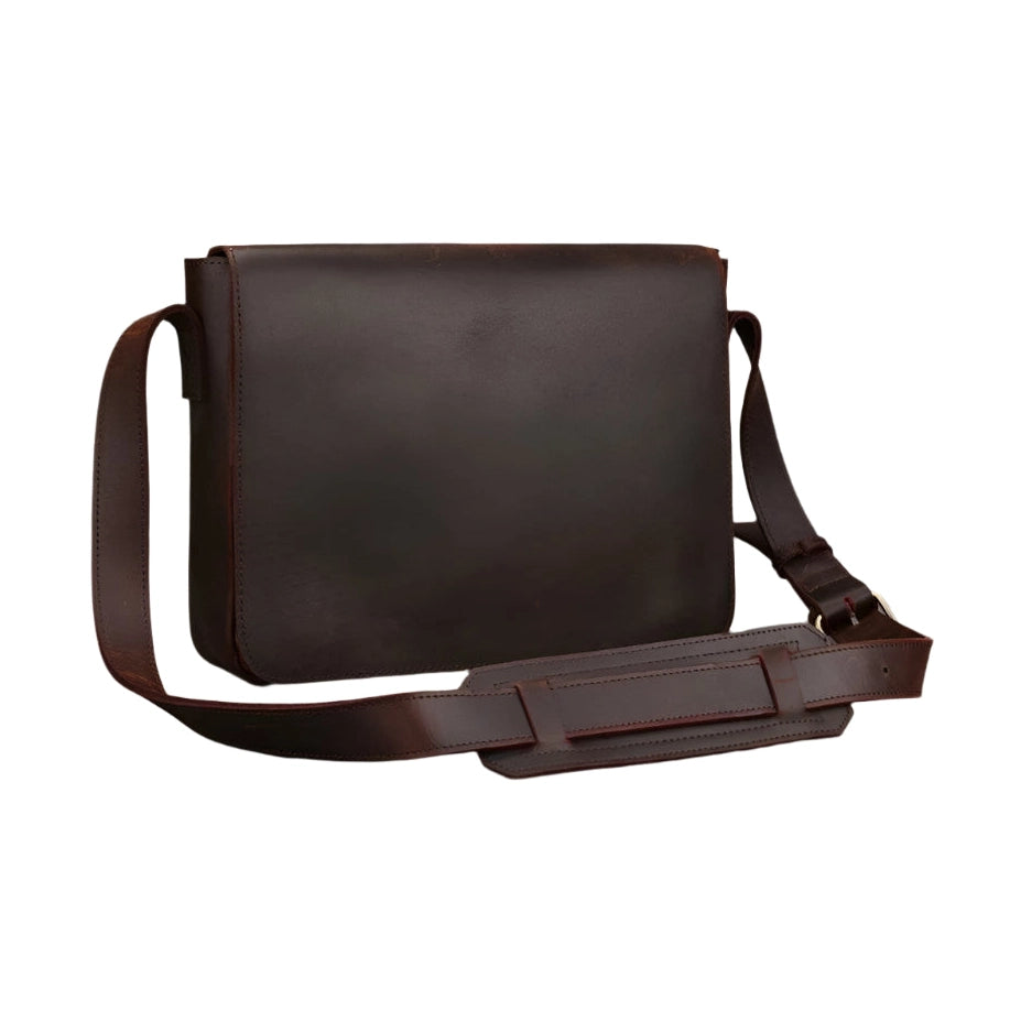 Men's Leather Crossbody Bag – High Quality Crazy Horse School Bag - VacationGrabs