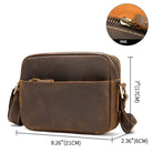 Men's Crazy Horse Leather Crossbody Bag – Retro Messenger Sling - VacationGrabs