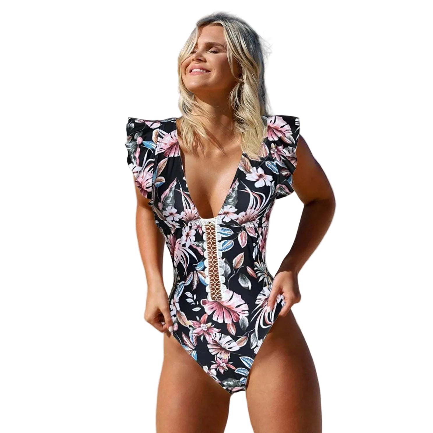 Push Up Floral Print Swimwear - VacationGrabs