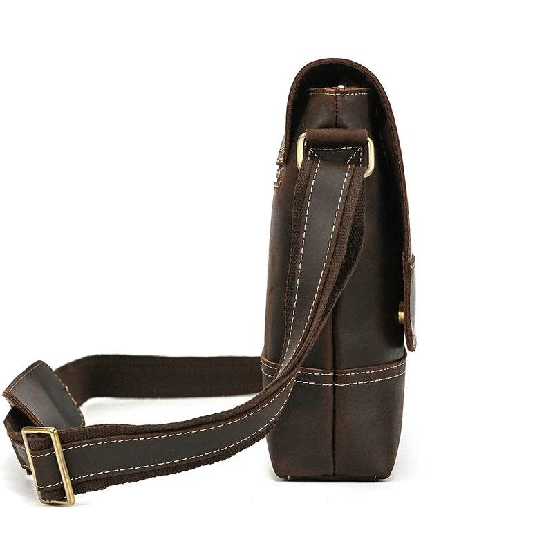 Vintage Fashion Leather Crossbody Messenger Bag for Men Sling Bag - VacationGrabs