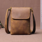 Men's Retro Leather Small Crossbody Phone Bag Cowhide Sling - VacationGrabs