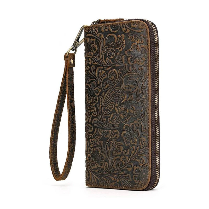 Luxury Double Zipper Leather Wallet for Men & Women with Coin Pouch - VacationGrabs