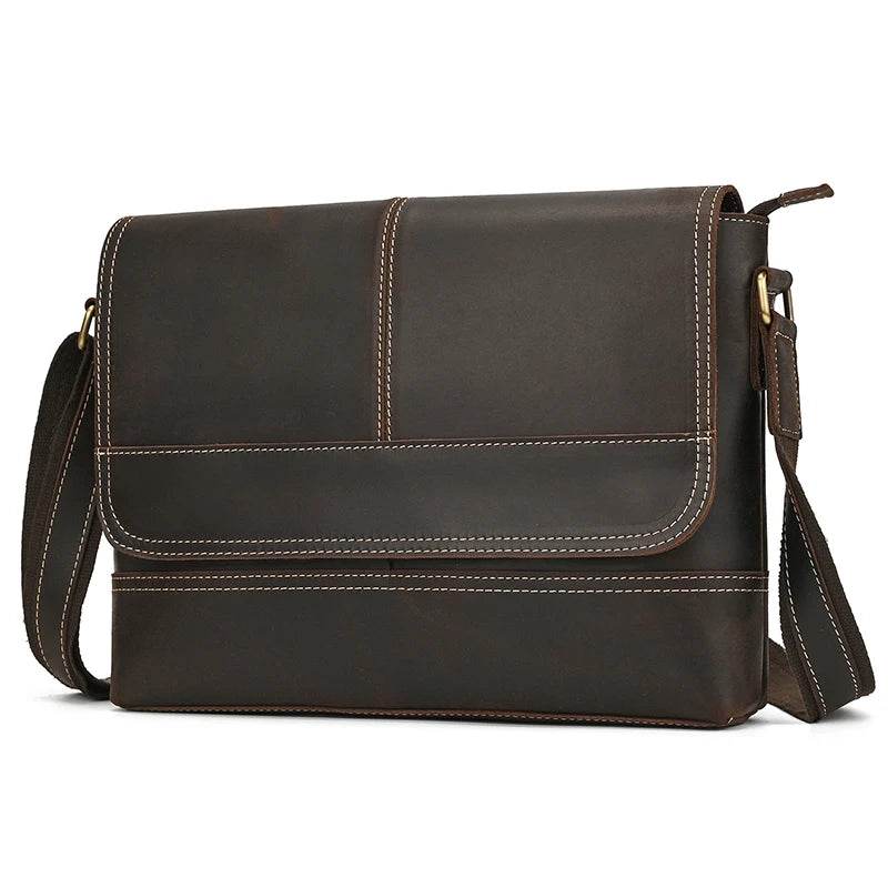 Vintage Fashion Leather Crossbody Messenger Bag for Men Sling Bag - VacationGrabs