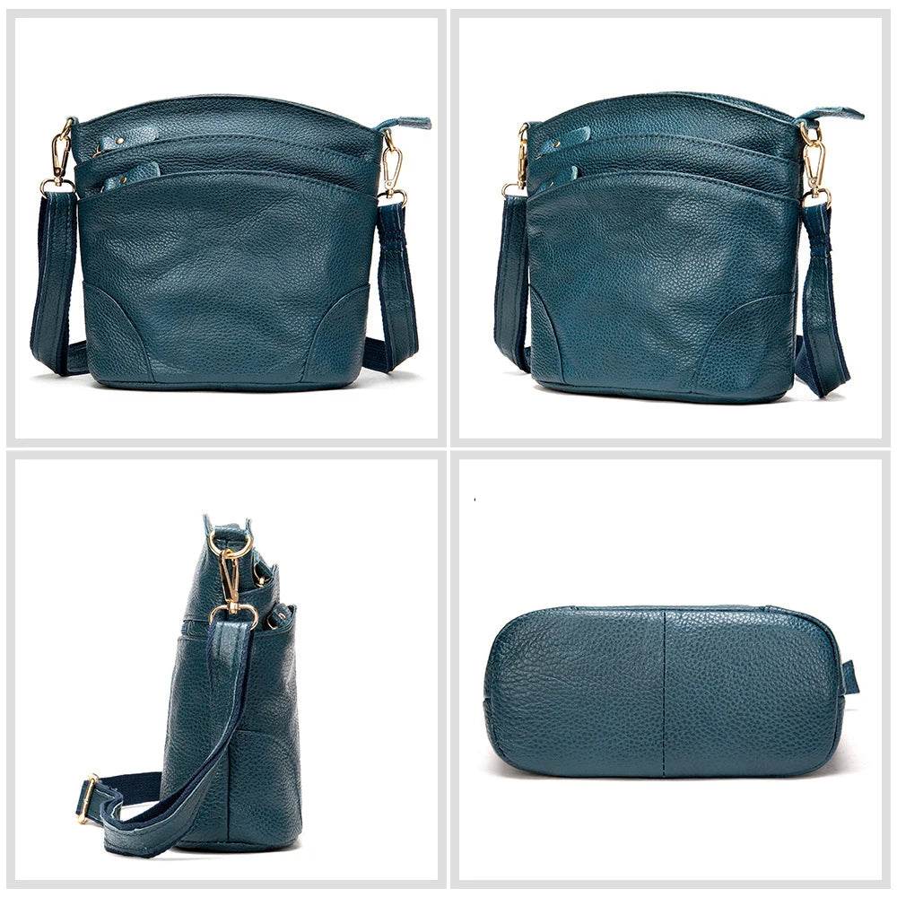 Designer Women's Leather Crossbody Messenger Bag Cowhide Sling - VacationGrabs