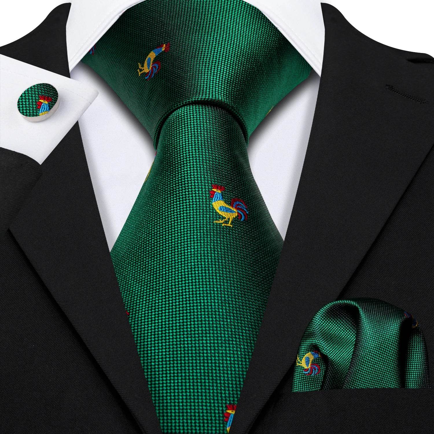 Green Silk Tie Set for Men: Multiple Shades Available - VacationGrabs