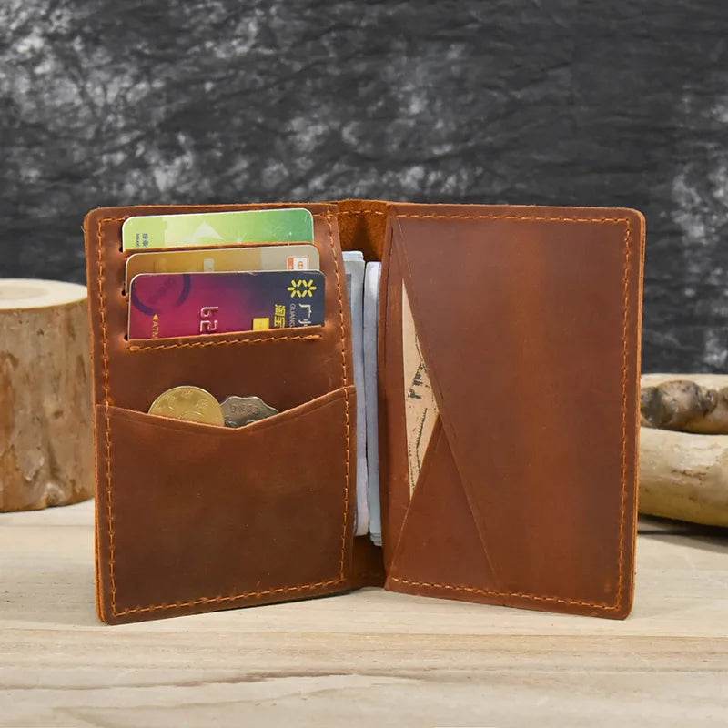 Vintage Leather Driver License Slim Wallet Men & Women Card Holder - VacationGrabs