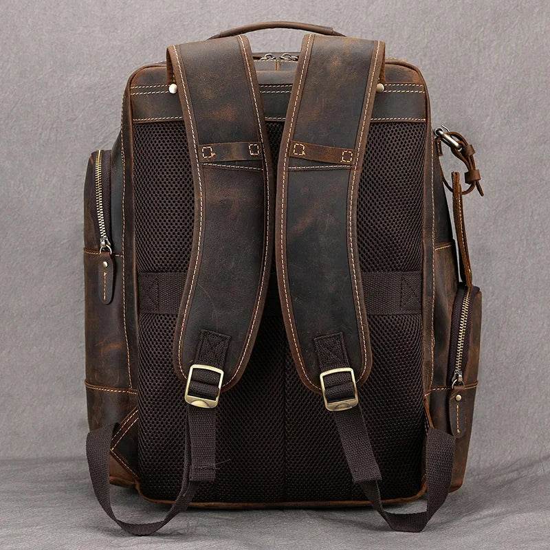 Vintage Fashion Leather Men’s Travel Backpack Luxury Daypack - VacationGrabs