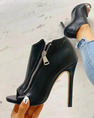 Fish Mouth High Heel Sandals Breathable Hollow Out Platform - VacationGrabs