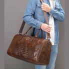 Men's Fashion Leather Travel Bag – Real Leather Overnight Duffel - VacationGrabs