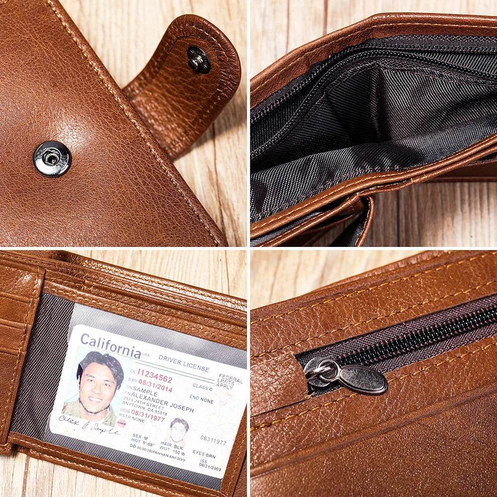 Casual Designer Short Wallet for Men with Coin Pocket RFID - VacationGrabs