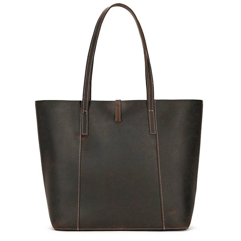 Vintage Leather Women’s Tote Bag Genuine Leather Shoulder - VacationGrabs