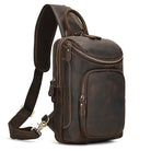 Genuine Leather Chest Bag Luxury Designer Outdoor Gym Bag - VacationGrabs