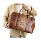 Luxury Alligator Style Leather Handbag for Men & Women Travel Bag - VacationGrabs
