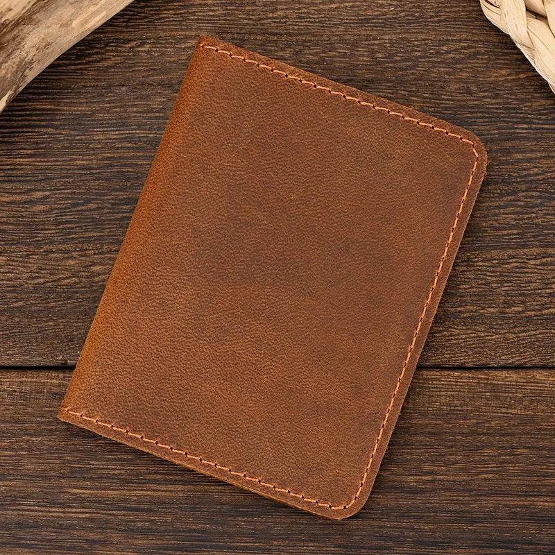 Men’s Simple Design Small Wallet Genuine Leather Short Purse - VacationGrabs