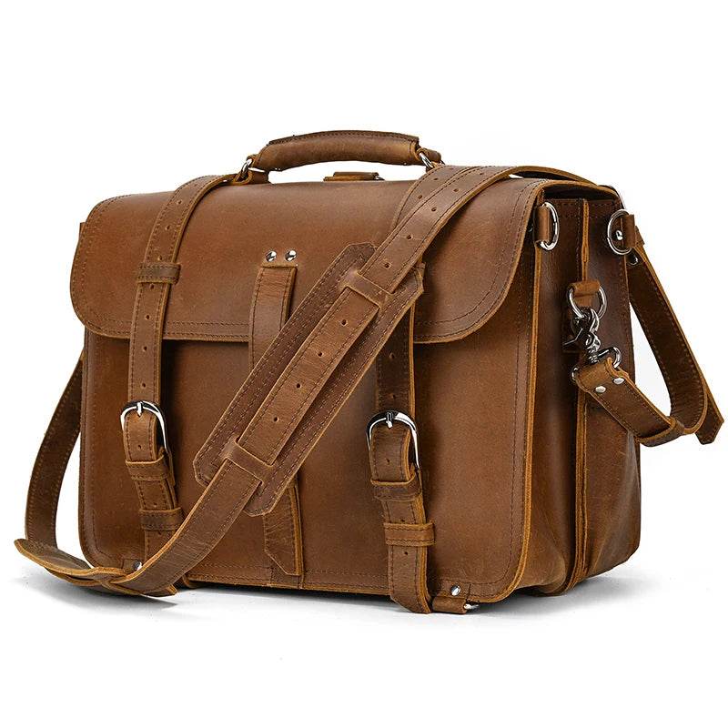 High Capacity Leather Laptop Briefcase Business Backpack - VacationGrabs