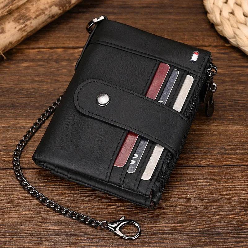 Men’s Leather Wallet with Coin Bag Clip Purse for Cards & Coins - VacationGrabs